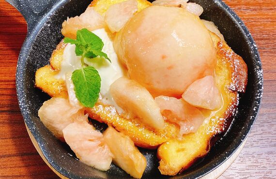 贅沢桃のフレンチトースト！！